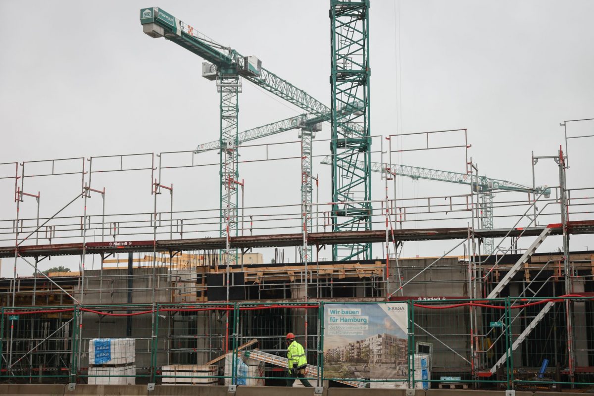 Saga-Baustelle in Hamburg-Bramfeld.