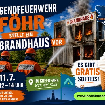 Die Jugendfeuerwehr Föhr lädt Kinder zur Brandhaus-Vorführung im Greenpark Wyk ein