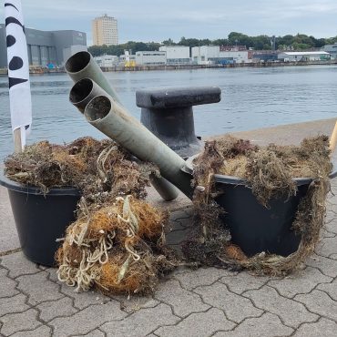 41 verloren gegangene Fischereigeräte wurden im Rahmen des Pilotprojektes geborgen - ein Teil wurde an der Kieler Förde präsentiert.