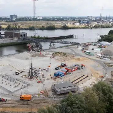 Blick auf die Baustelle des Wasserstoff-Anlagenparks.