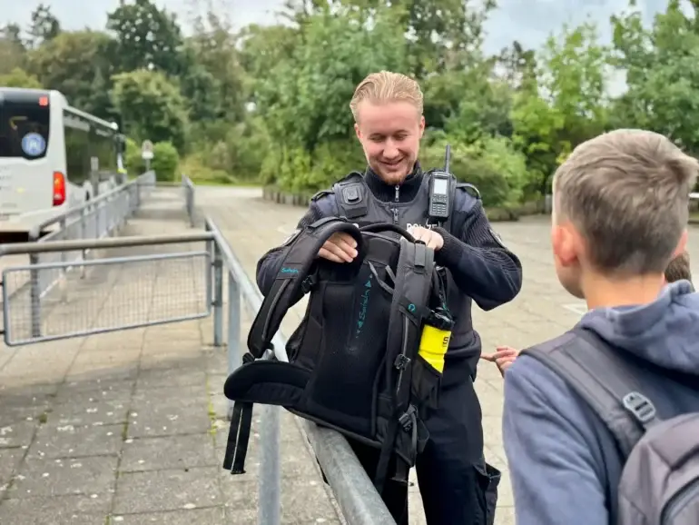 Polizeikontrolle auf Föhr im Rahmen der Aktion Kein Ort für Messer