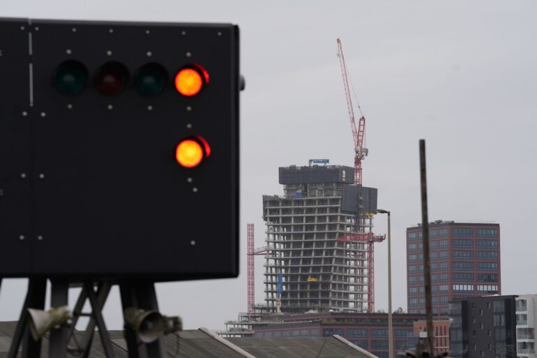 Der Bau des Elbtowers wurde in rund 100 Metern Höhe gestoppt.
