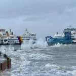 Stürmische Nordsee vor Föhr – Sturmtief Austen bringt kräftigen Wind und hohe Wellen an die Küst