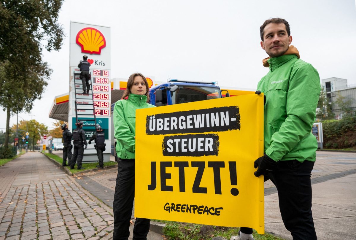 Die Umweltschutzorganisation fordert eine Übergewinnsteuer.