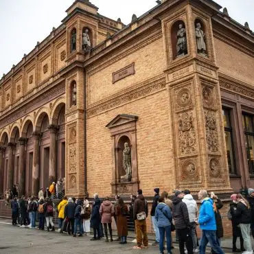 Lange Besucherschlangen vor der Kunsthalle beim Aktionstag 2024. Auch in diesem Jahr ist die Hamburger Kunsthalle bei «#seeforfree» am Reformationstag dabei. (Archivfoto)