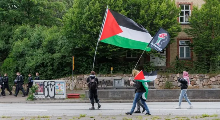 Das Hamburger Bündnis Palästina und die Gruppe Thawra Hamburg rufen für den Jahrestag der Terrorangriffe auf Israel zu einer Demonstration auf. (Archivbild)